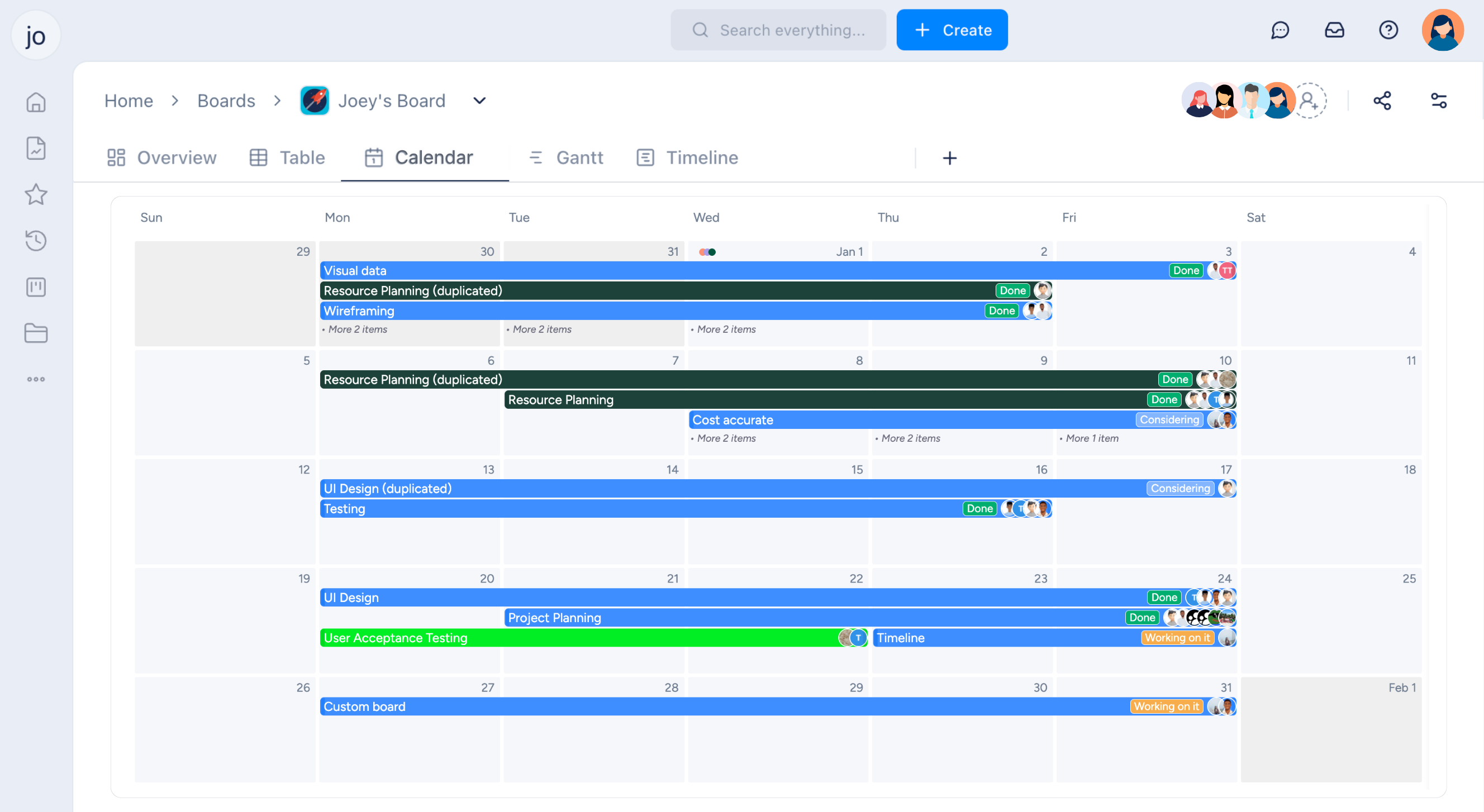 Resource Planning in a Calendar View