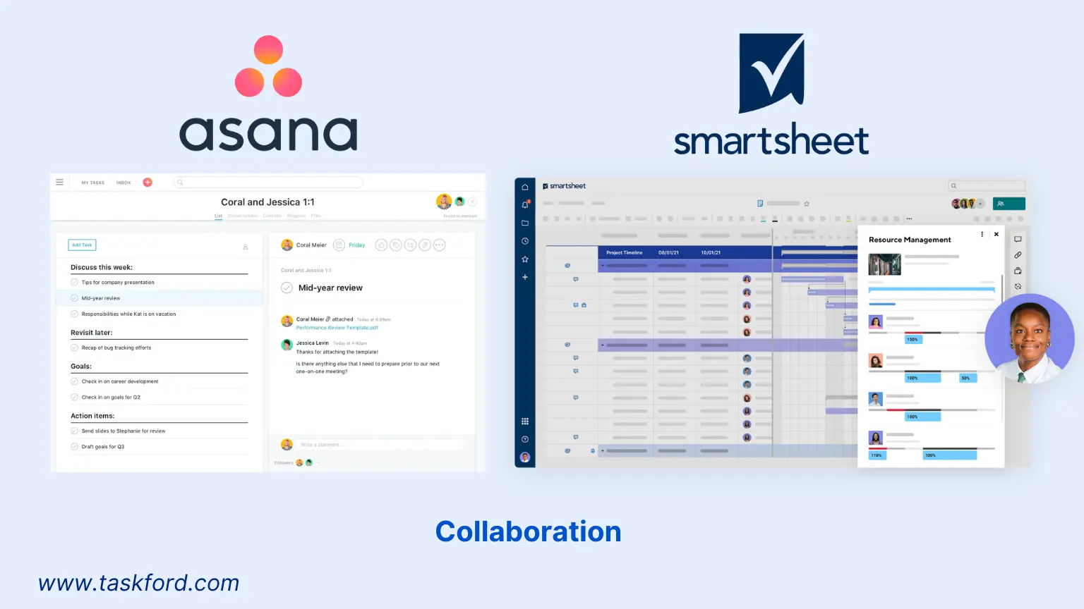 Asana vs Smartsheet - Collaboration