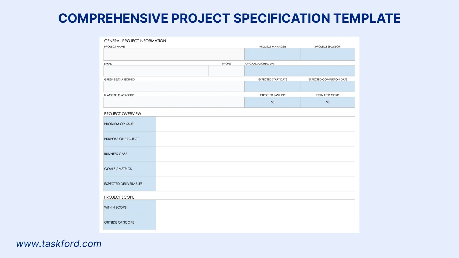Comprehensive Project Specifications Template