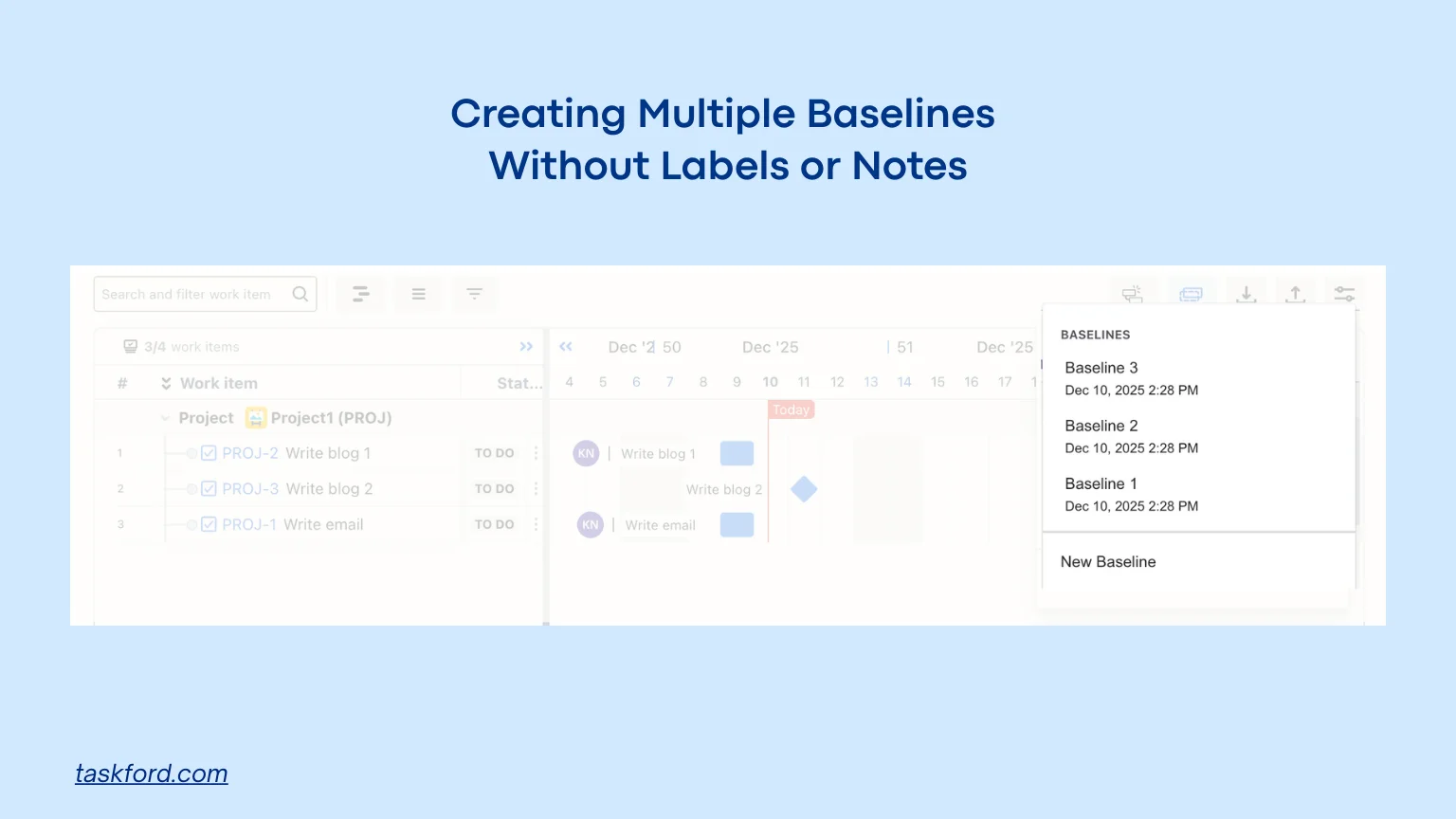 Creating Multiple Baselines Without Labels or Notes