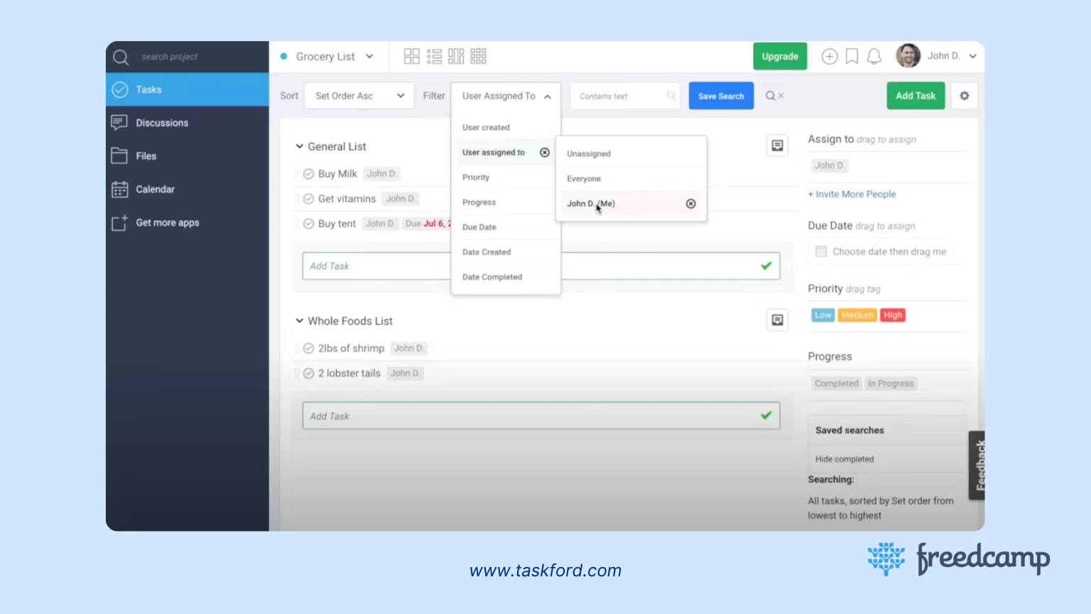 zoho project alternatives -Freedcamp