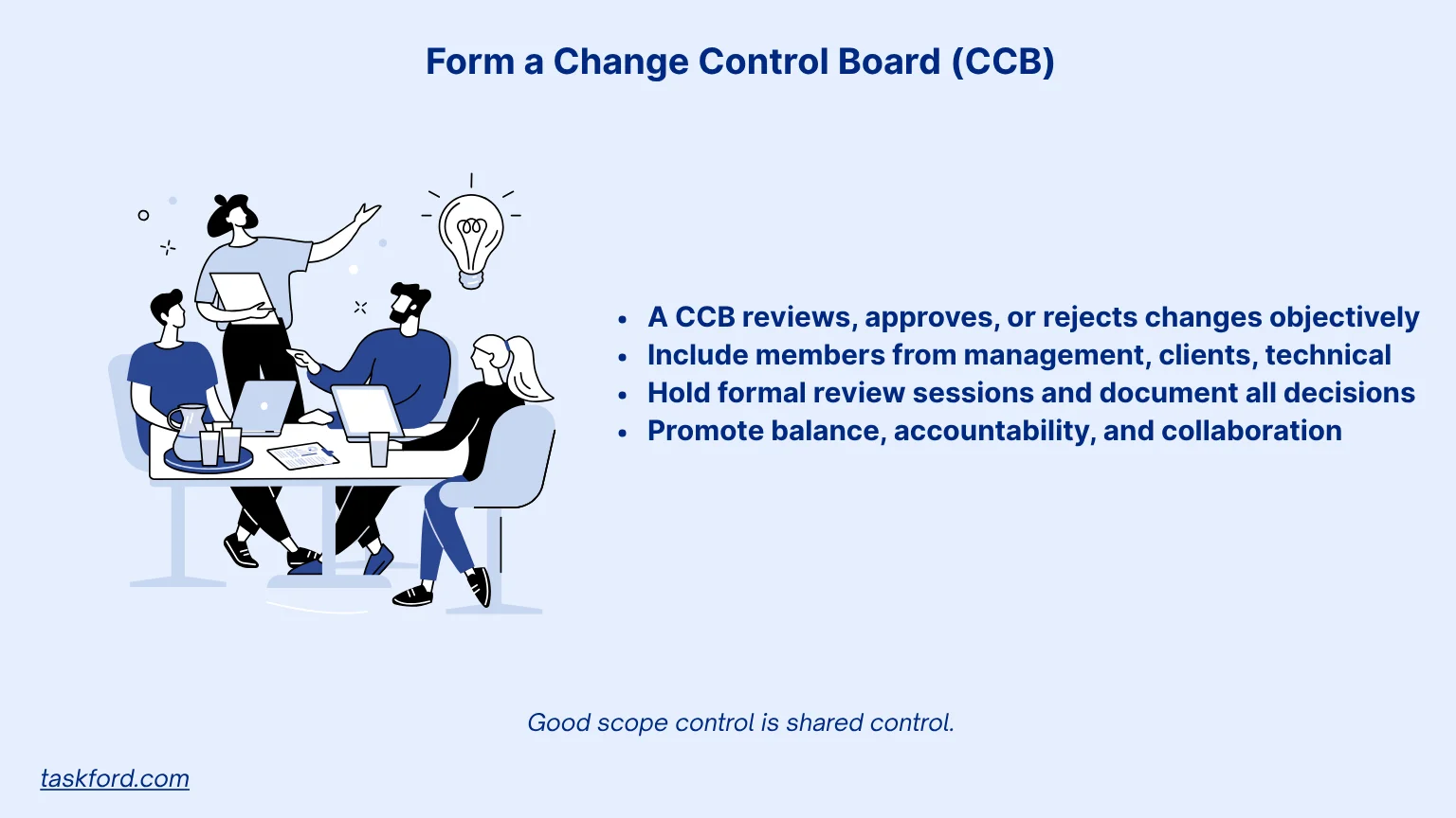Form a Change Control Board (CCB)
