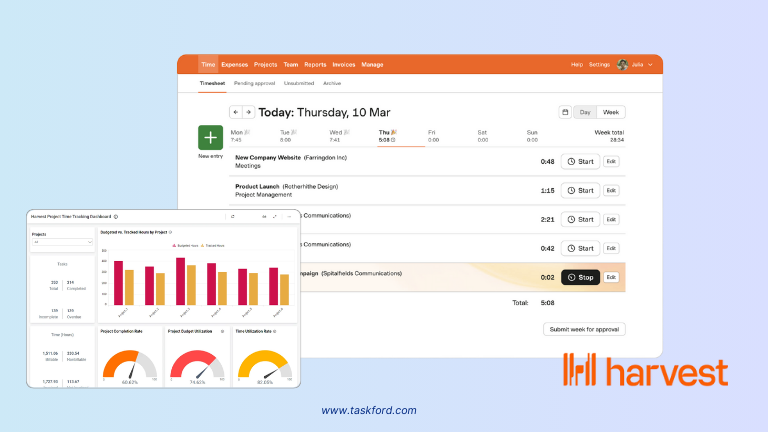 Harvest - the best time tracker app for freelancer 2025