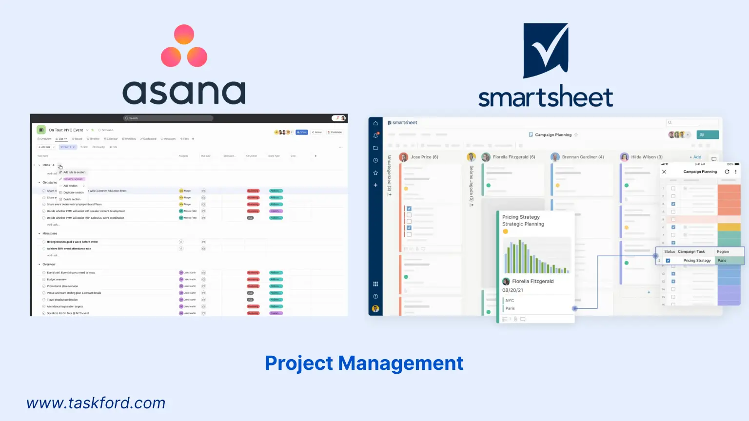 Asana vs Smartsheet - Task & Project Management