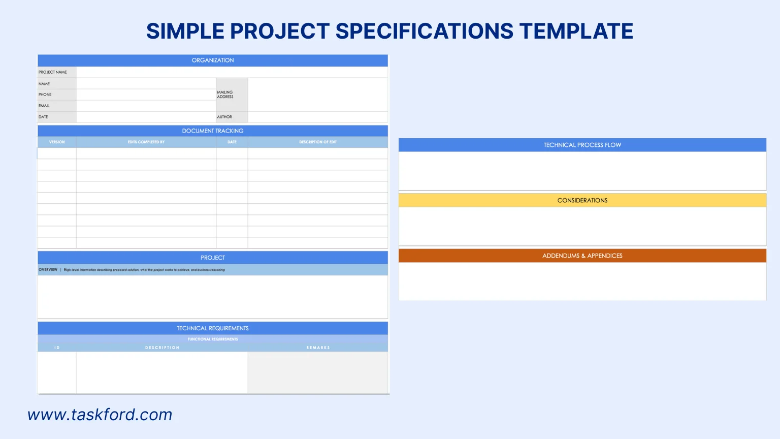 Simple Project Specification Template