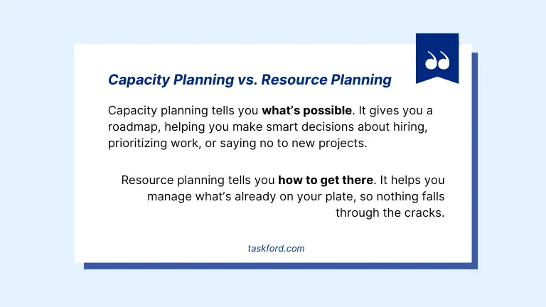 Key Differences Between Capacity Planning and Resource Planning