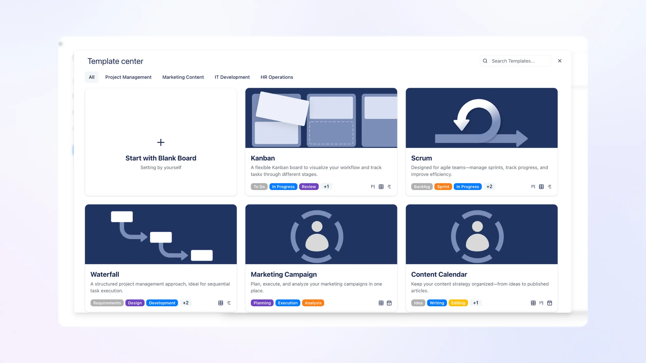 TaskFord agile board showing sprints and kanban view
