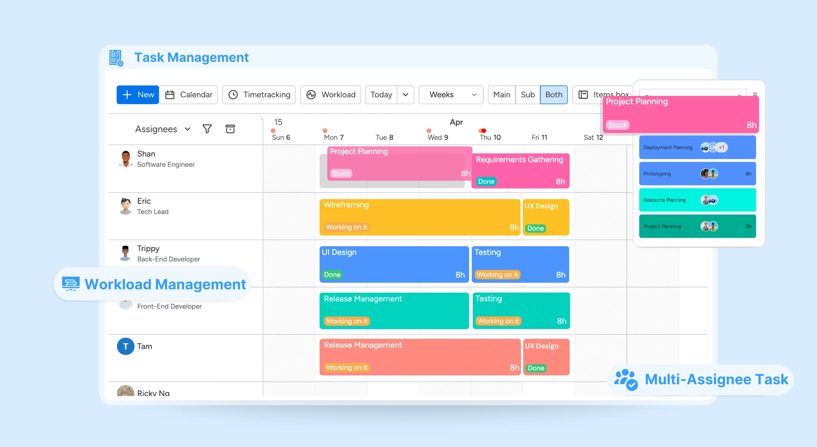 Task management screenshot