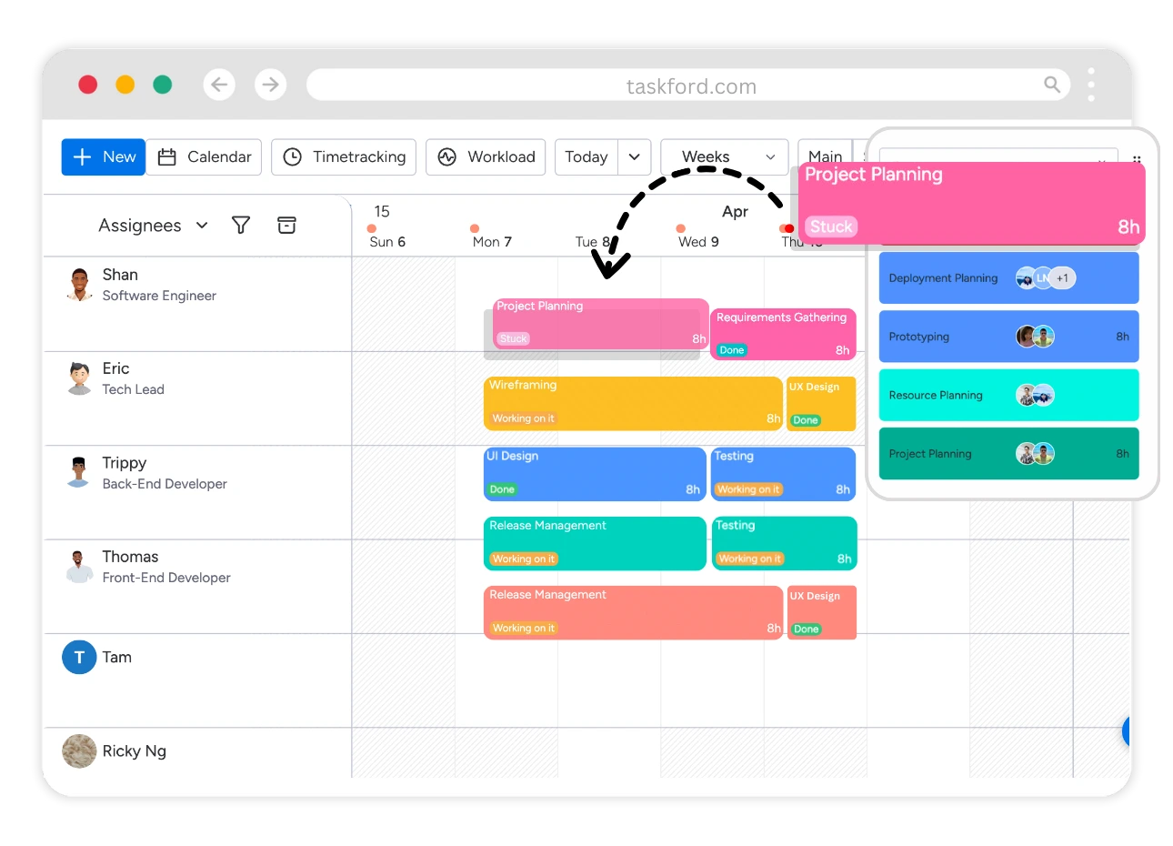 Drag-and-Drop Scheduling